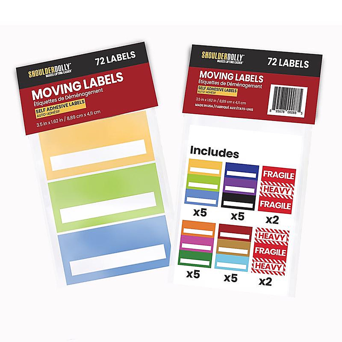 ShoulderDolly - M3080 - 3 In. W Moving Labels 72 Pack