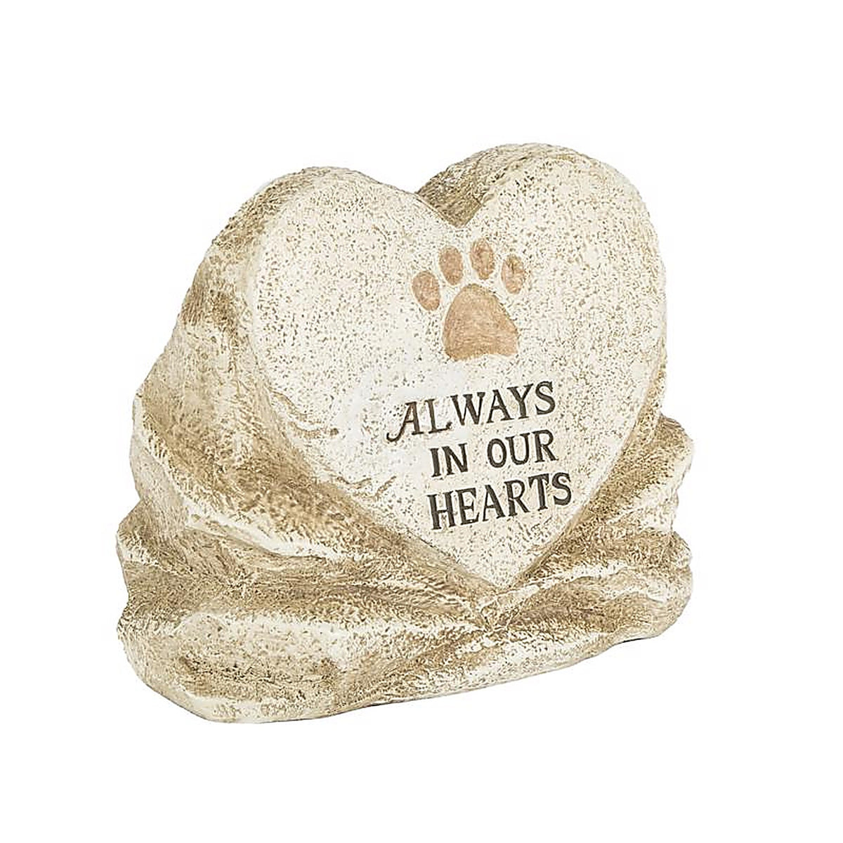 Gerson - ST135 - Always in Our Hearts Paw Print Memorial Stone Porch Decor 1 Each