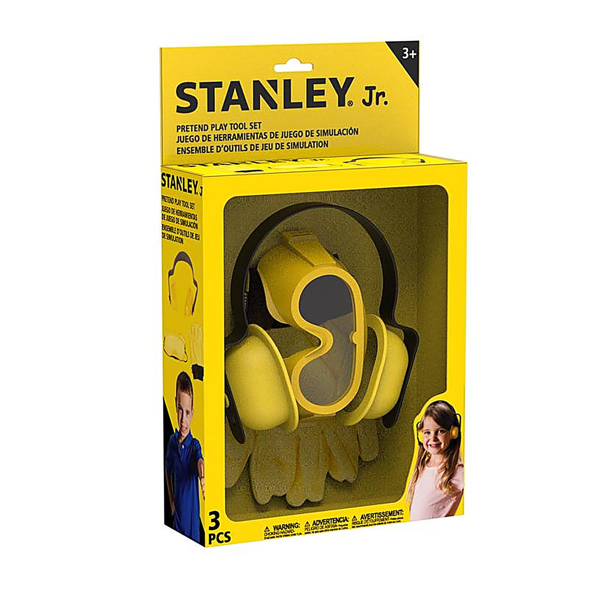 Stanley Jr. - SRP063-SY - Jr. Pretend Play Tool Set Black/Yellow 3 Piece