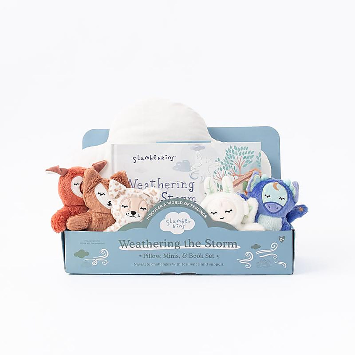 Slumberkins - BBB-PLW-CLOUD - Weathering the Storm Pillow & Book Set Assorted 7 Piece
