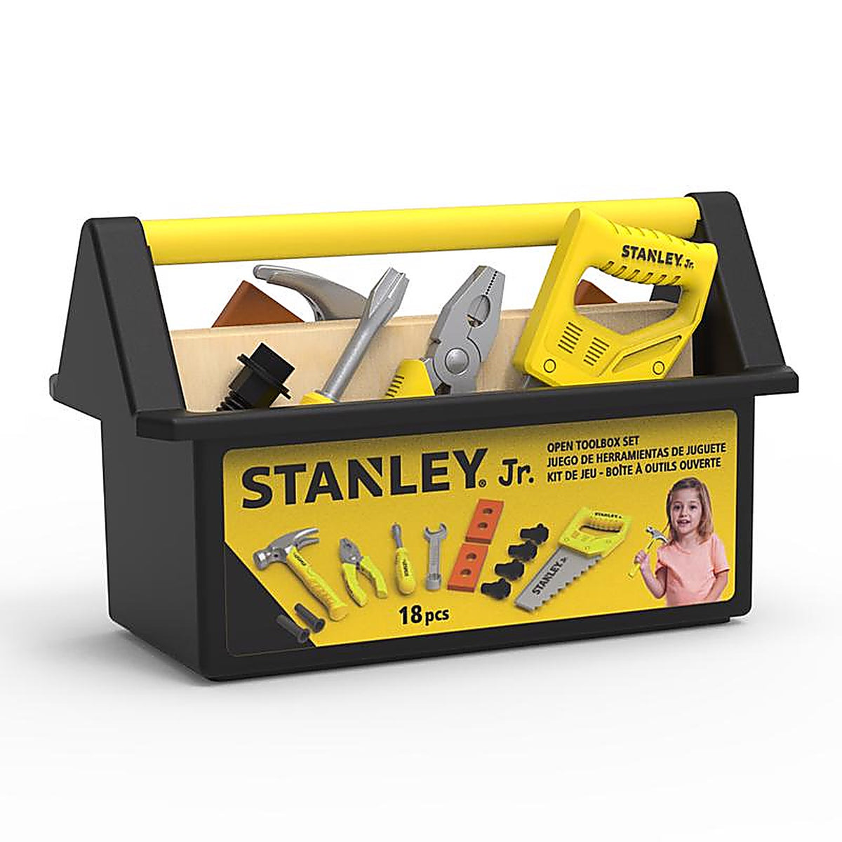 Stanley Jr. - SRP065-SY - Jr. Pretend Play Toolbox Set Multicolored 18 Piece