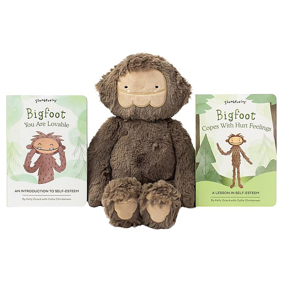 Slumberkins - BBK-BIG - Bigfoots Self-Esteem Plush & Book Kin Set Brown 3 Piece