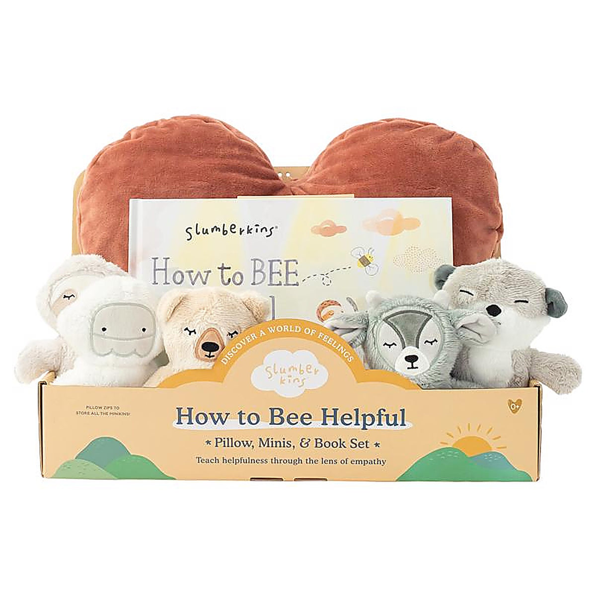 Slumberkins - BBB-PLW-HEART - How to Bee Helpful Pillow & Book Set Assorted 7 Piece