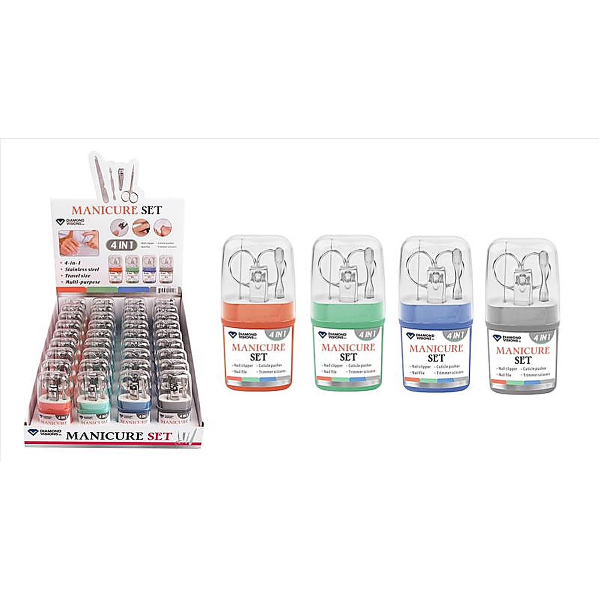 Diamond Visions - 11-1209 - Manicure Set Stainless Steel 4 Pack