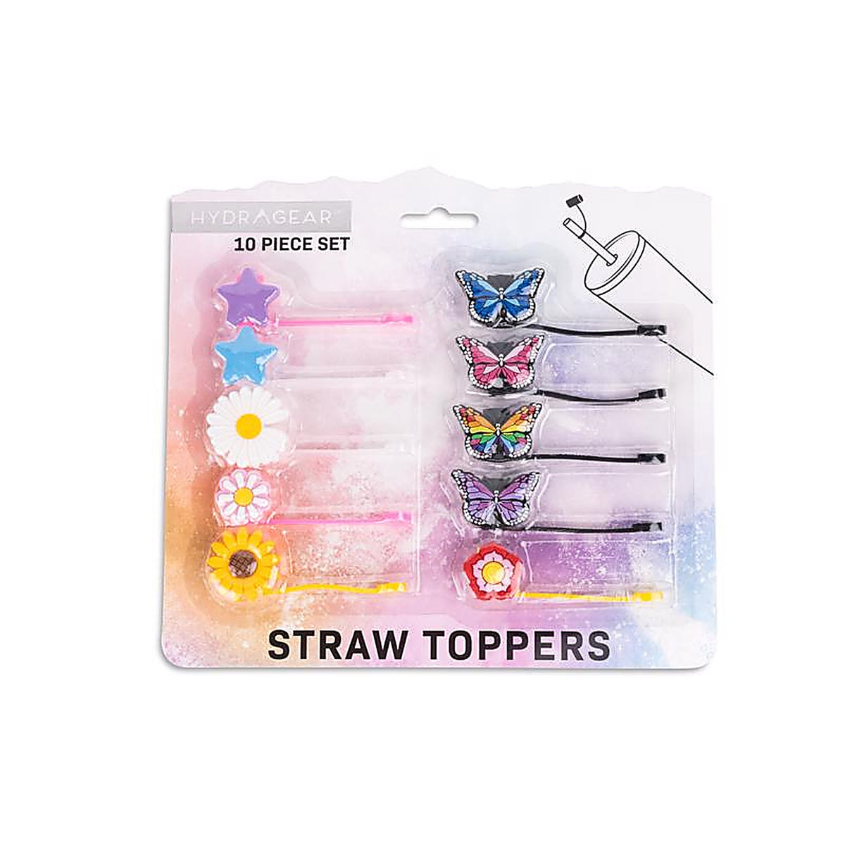 Core Kitchen - AC56301 - Flower/Butterfly Straw Topper Silicone 1 Pack