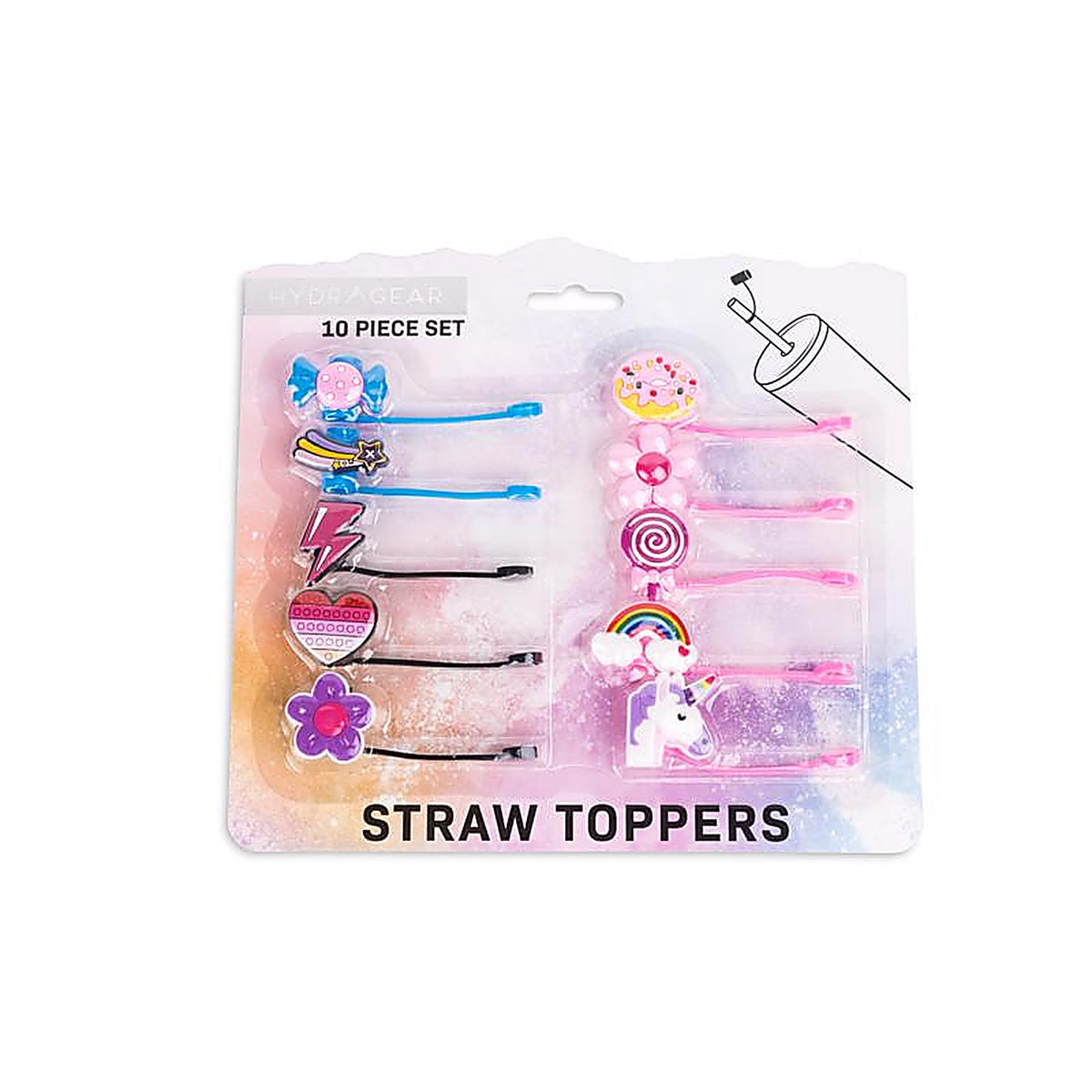Core Kitchen - AC56302 - Rainbow Straw Topper Silicone 10 Pack