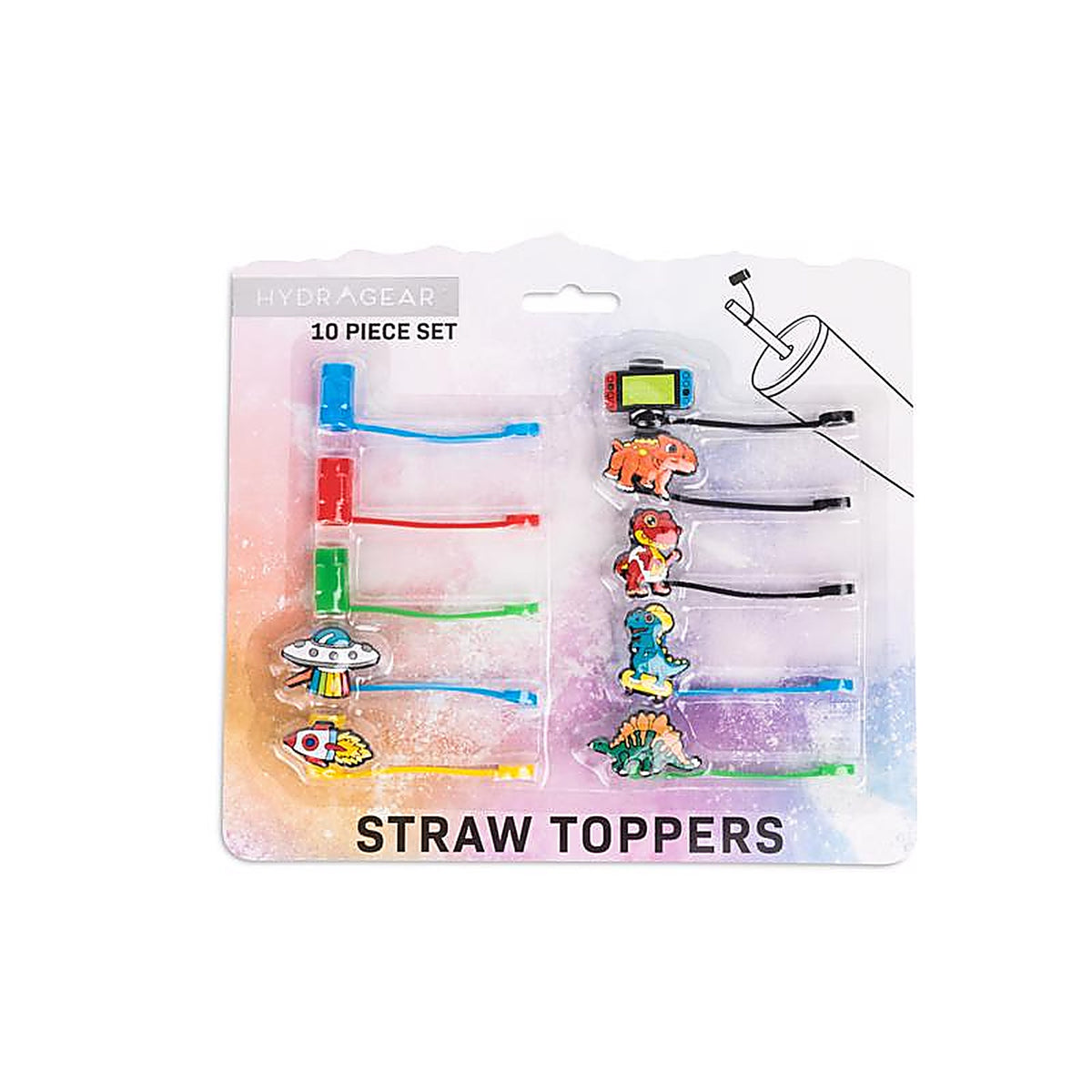 Core Kitchen - AC56303 - Dino Straw Topper Silicone 10 Pack
