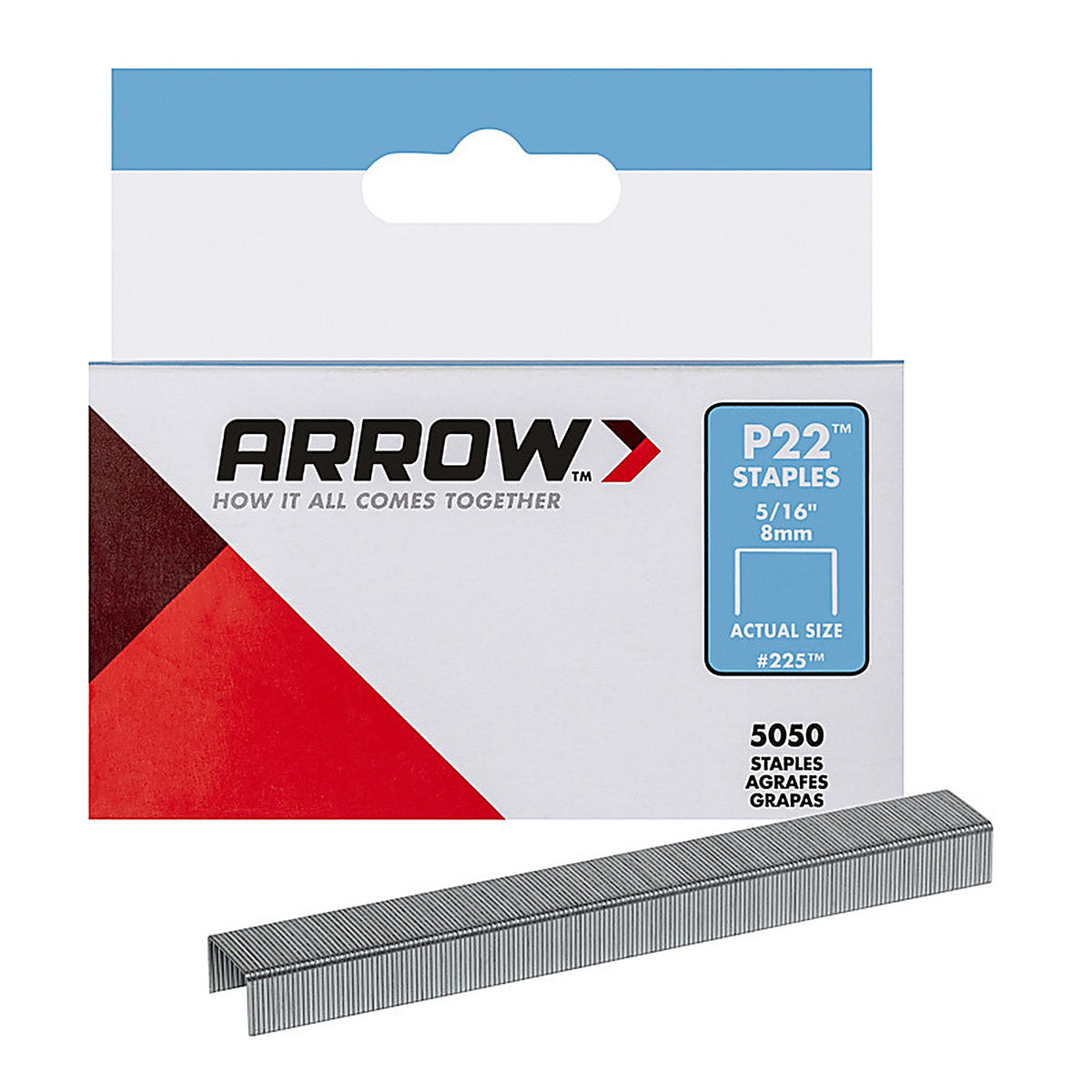 Arrow Fastener 225 P22 7/16 in. W x 5/16 in. L 24 Ga. Medium Crown Staples 5050/Pack