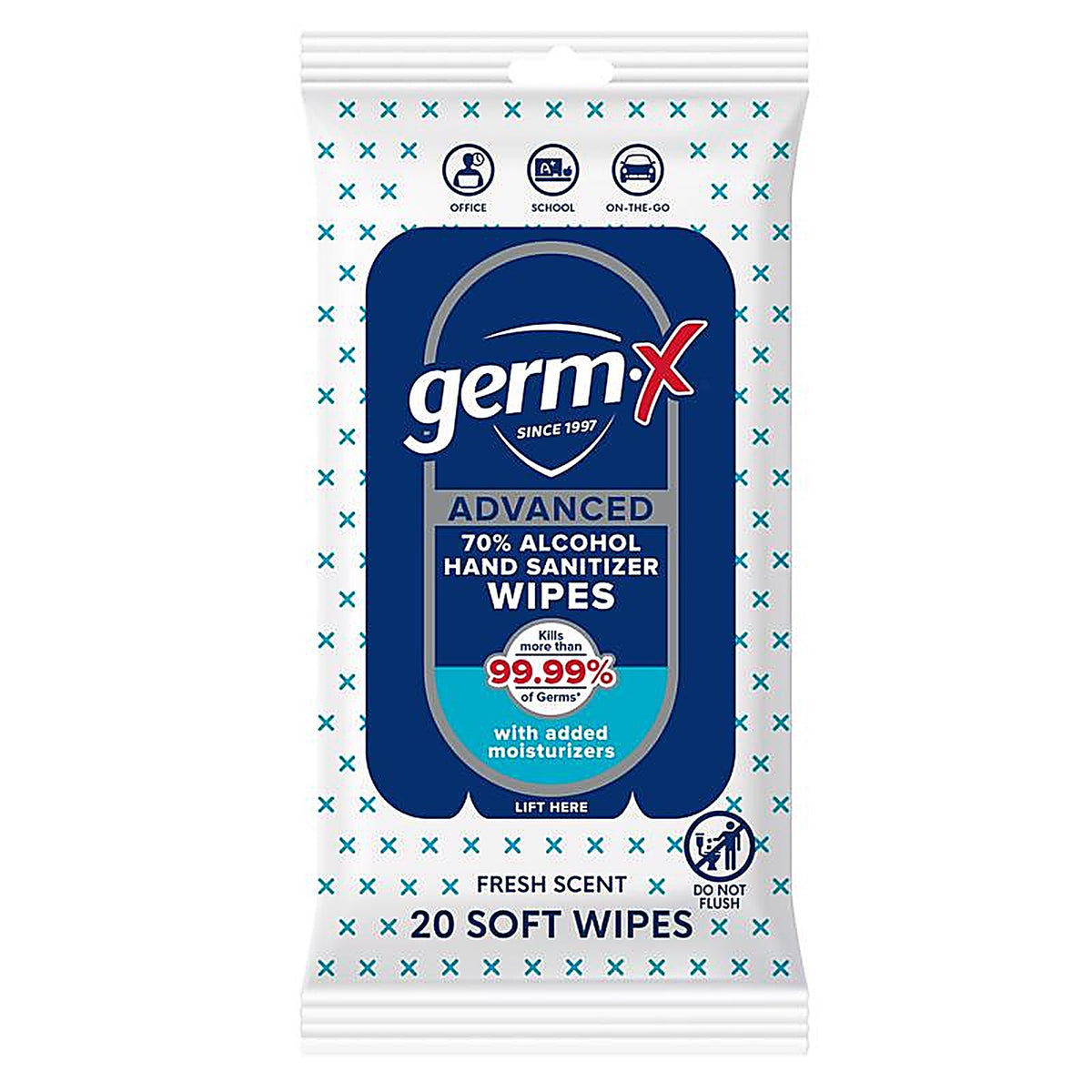 Germ-X - 1000053947 - Fresh Scent Wipes Hand Sanitizing Wipes 20 CT