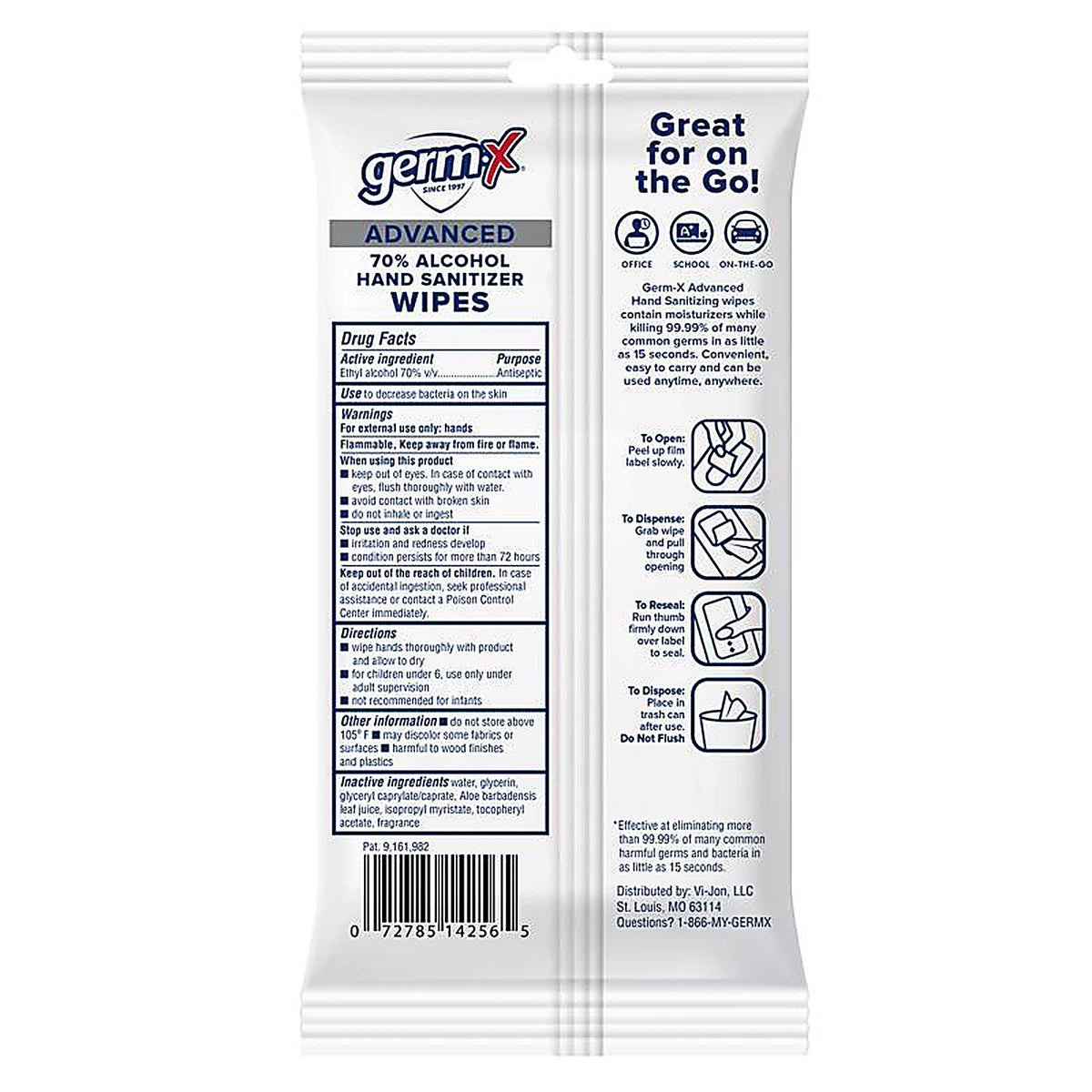 Germ-X - 1000053947 - Fresh Scent Wipes Hand Sanitizing Wipes 20 CT