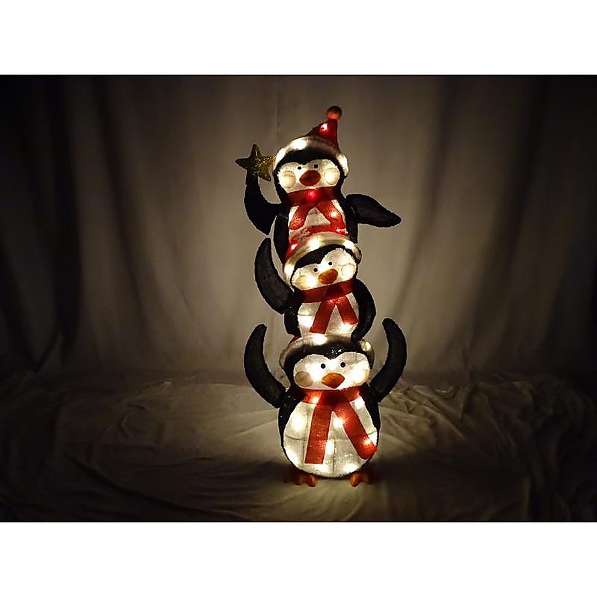 Alpine - CHT1037L - LED 3D Adorable Penguin Pile 74 In. Yard Decor