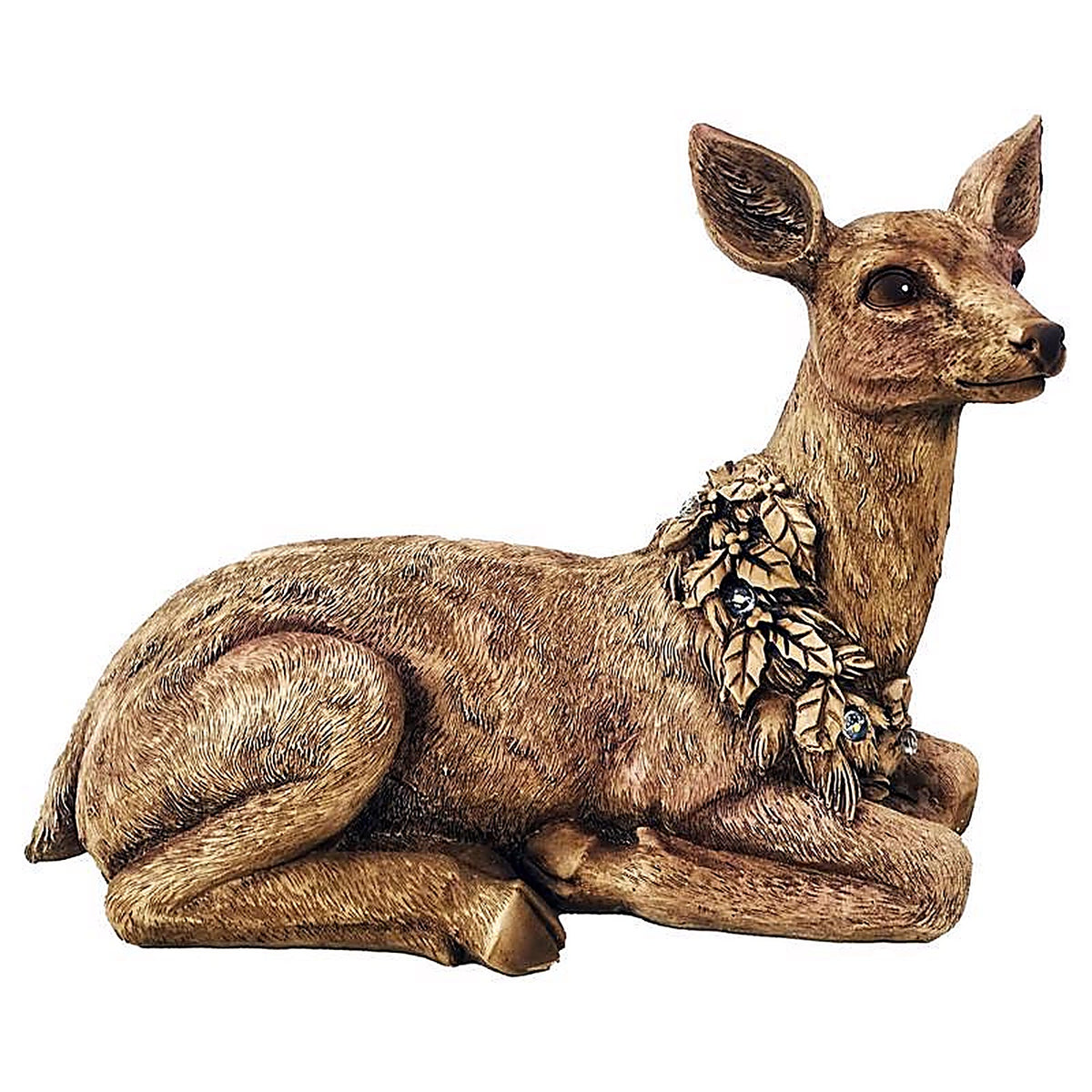 Alpine - SLL2690S - LED Brown Small Holiday Doe Deer Statuary Table Decor 10 In.