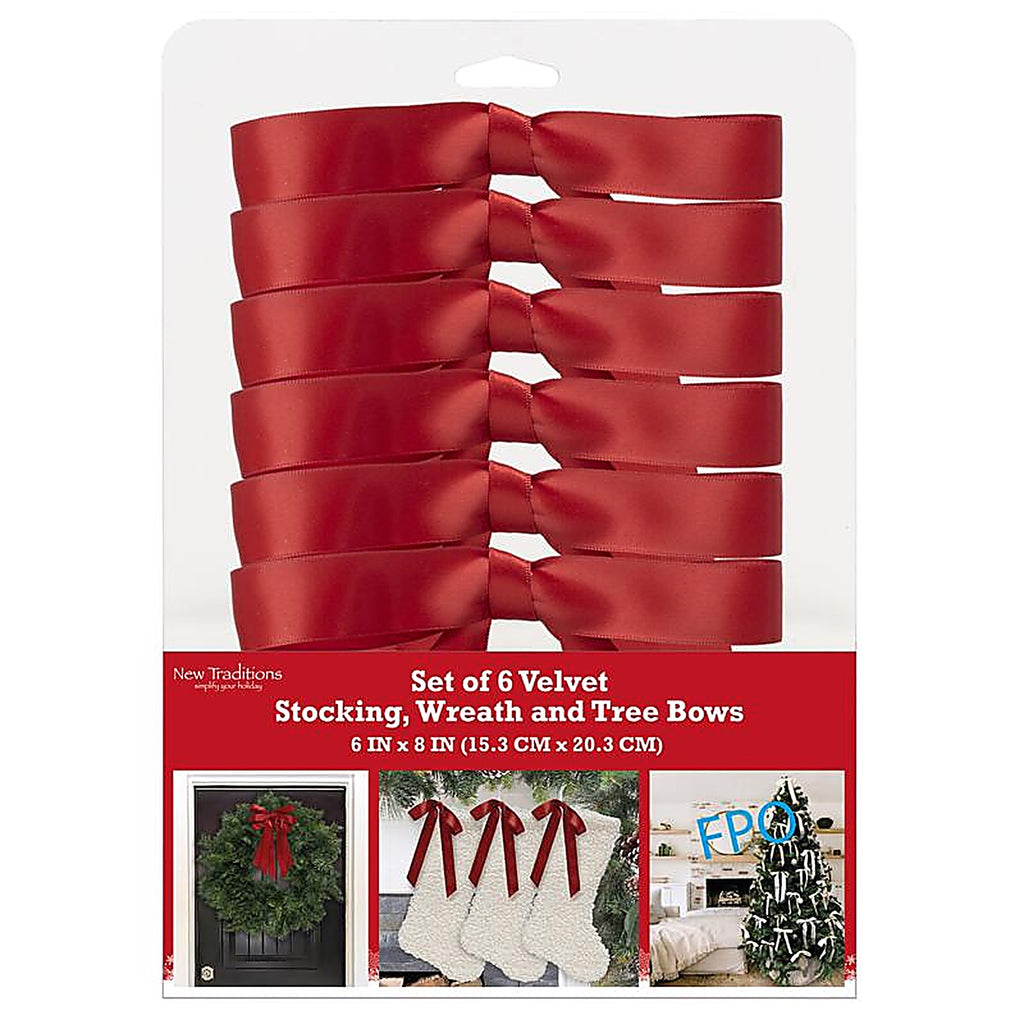 Dyno - 4433-106 - Red Dbl Face Satin Christmas Bow 8 In.