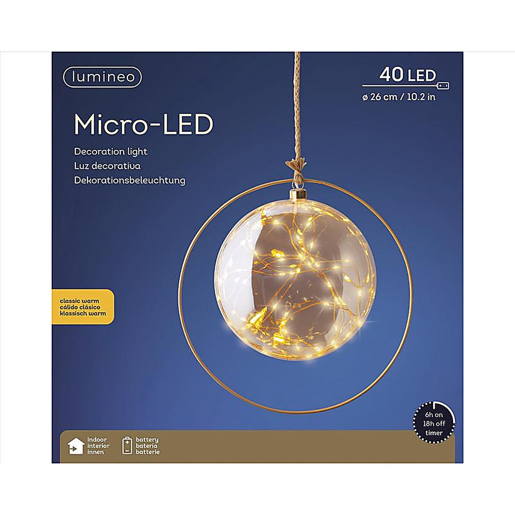 Lumineo - 486318 - LED Micro Warm White 40 CT Christmas Lights 1 Ft.