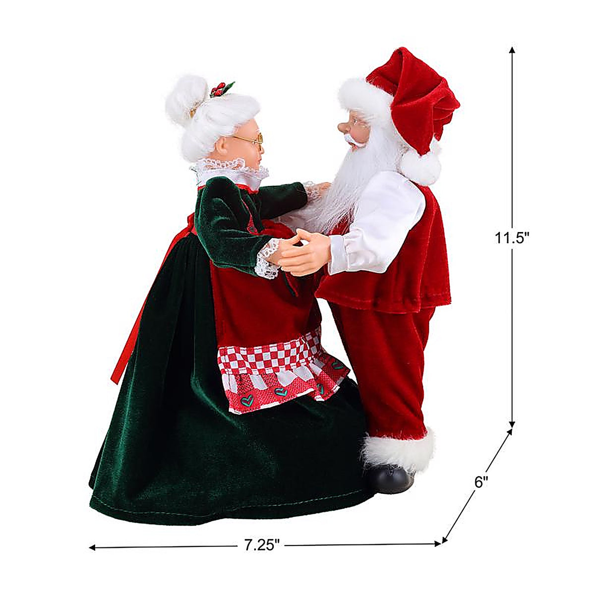 Mr. Christmas - 12449AC - Multicolored Really Dancing Santa and Mrs. Musical Animated Decor 12 In.