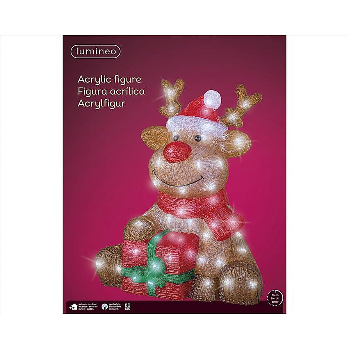 Lumineo - 9783510 - LED Cool White Reindeer 18 In. Yard Decor