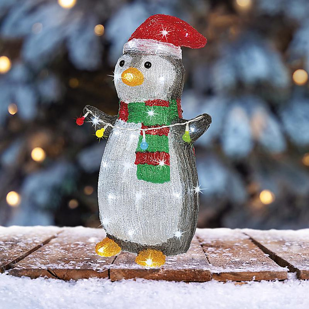 Lumineo - 9782913 - LED Cool White Penguin 18 In. Yard Decor
