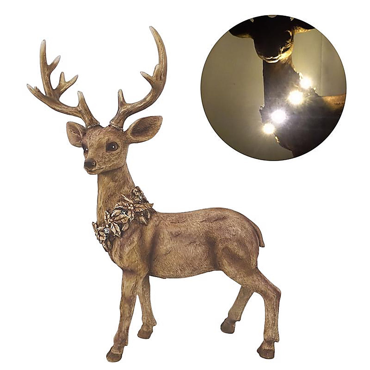 Alpine - SLL2692S - LED Buck Deer Statuary 21 In. Yard Decor