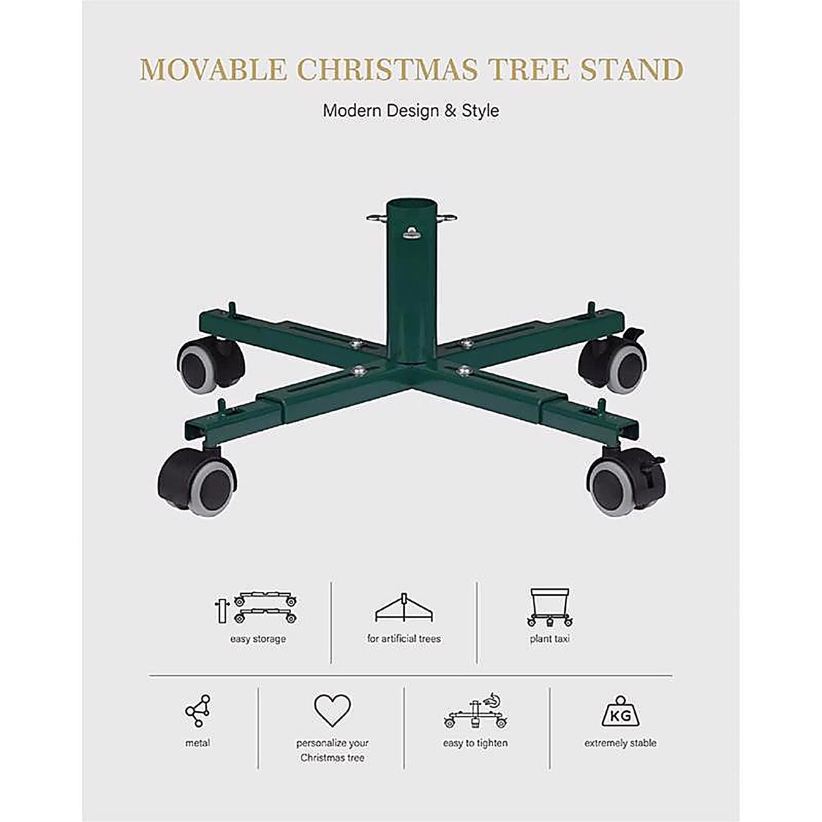 Tree Nest - 120521 - Metal Artificial Rolling Christmas Tree Stand 6 Ft.