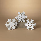 Gerson - 2692400 - White Holiday Snowflakes Ornaments