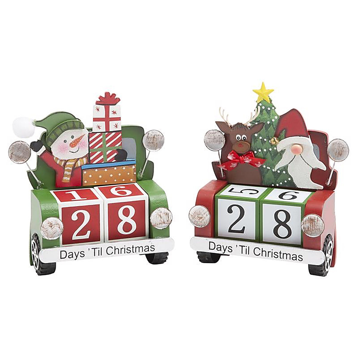 Gerson - 2733620 - Multicolored Christmas Countdown Calendar Table Decor 6 In.