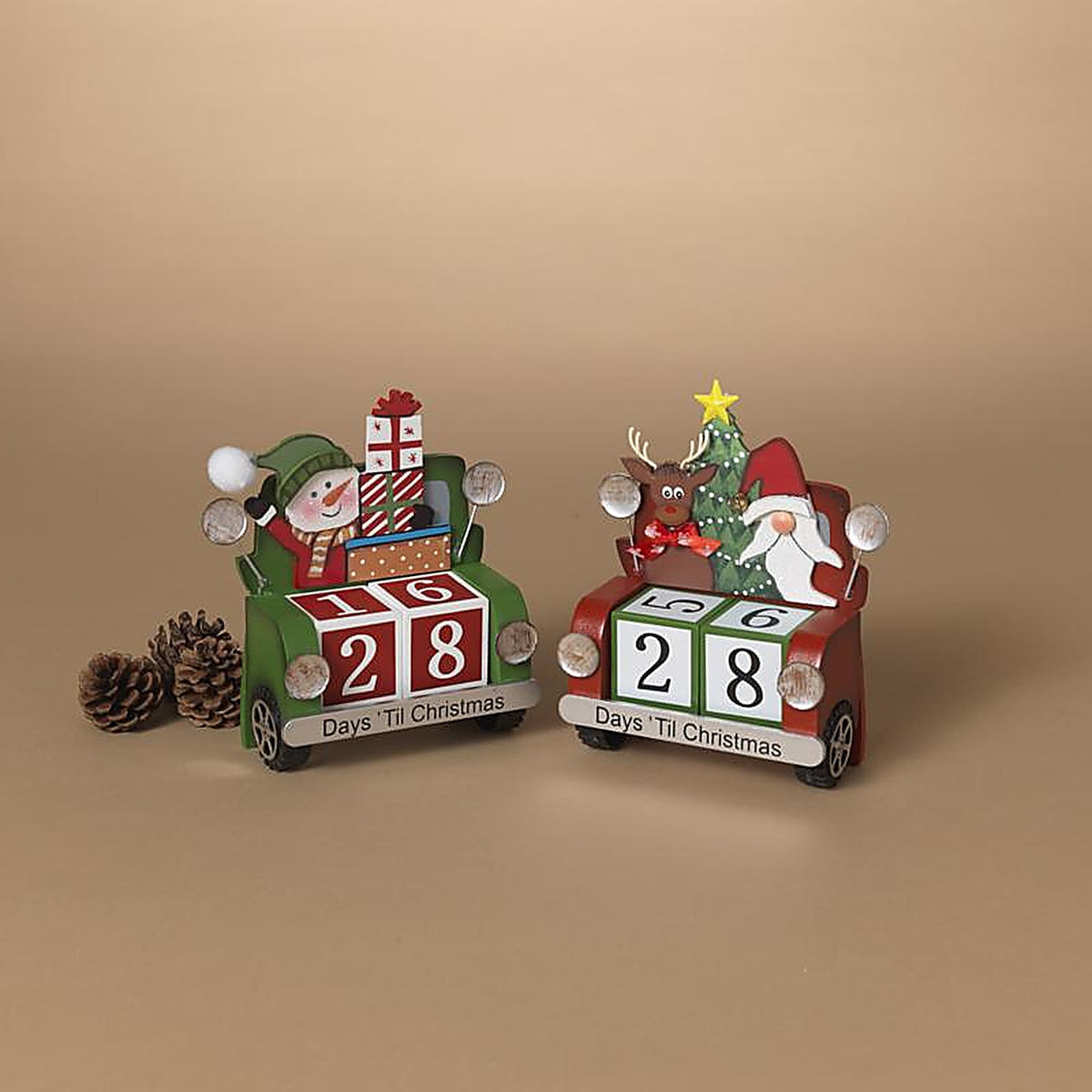 Gerson - 2733620 - Multicolored Christmas Countdown Calendar Table Decor 6 In.