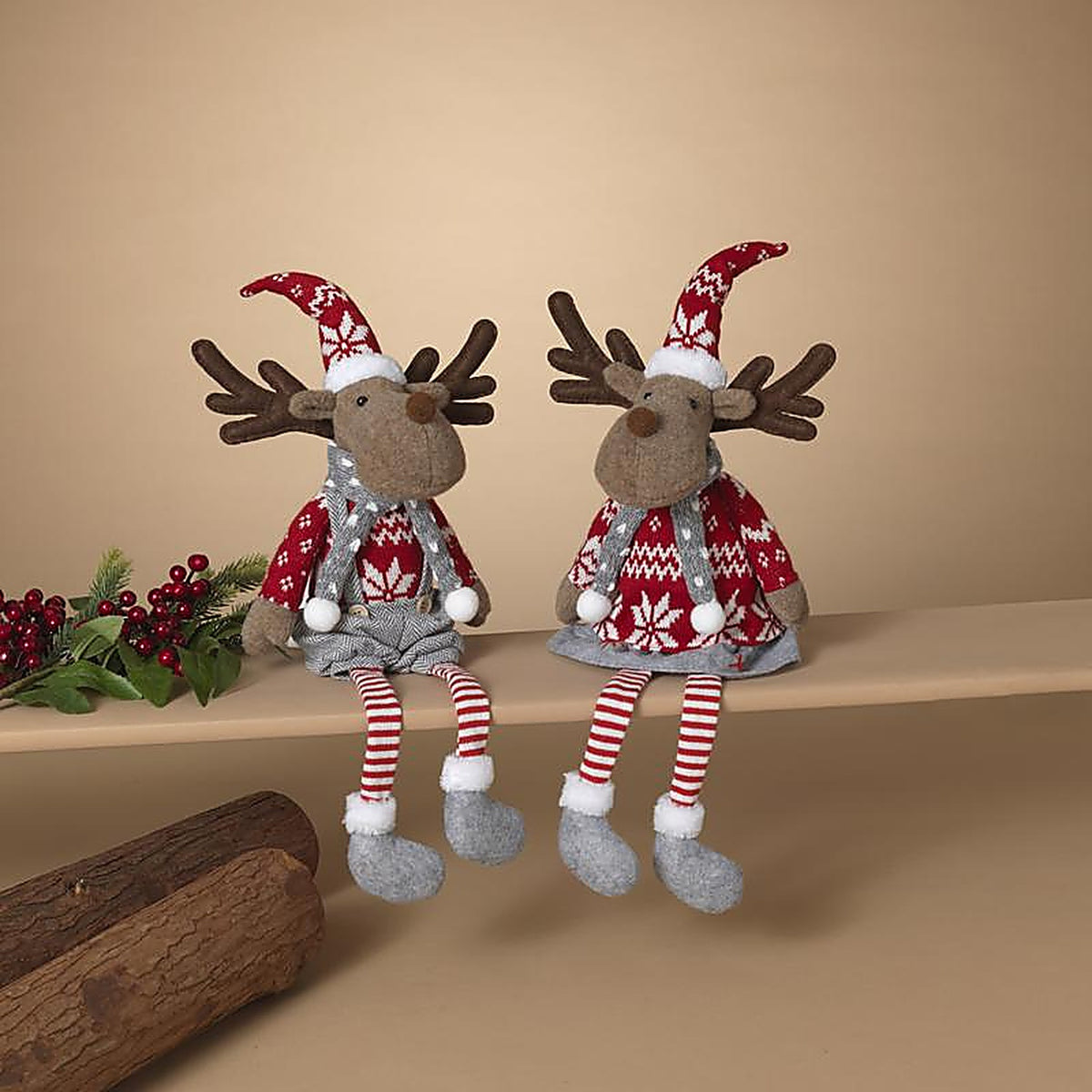 Gerson - 2693120 - Multicolored Holiday Moose Shelf Sitters Table Decor 23 In.