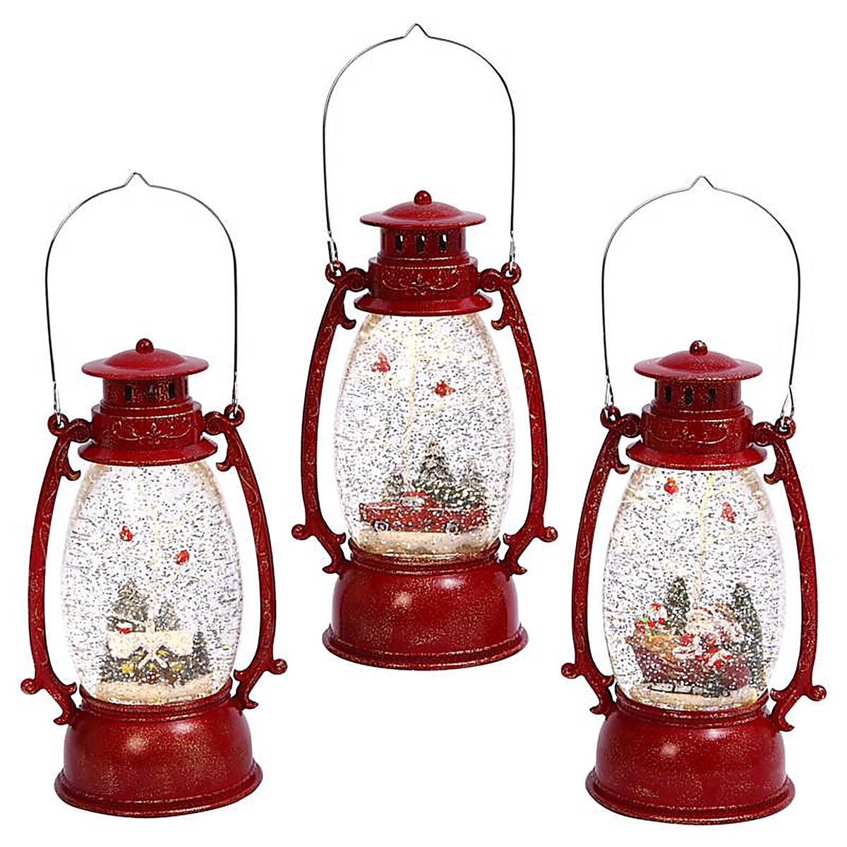 Gerson - 2429050 - Multicolored Holiday Spinning Water Globe Lantern 10 In.