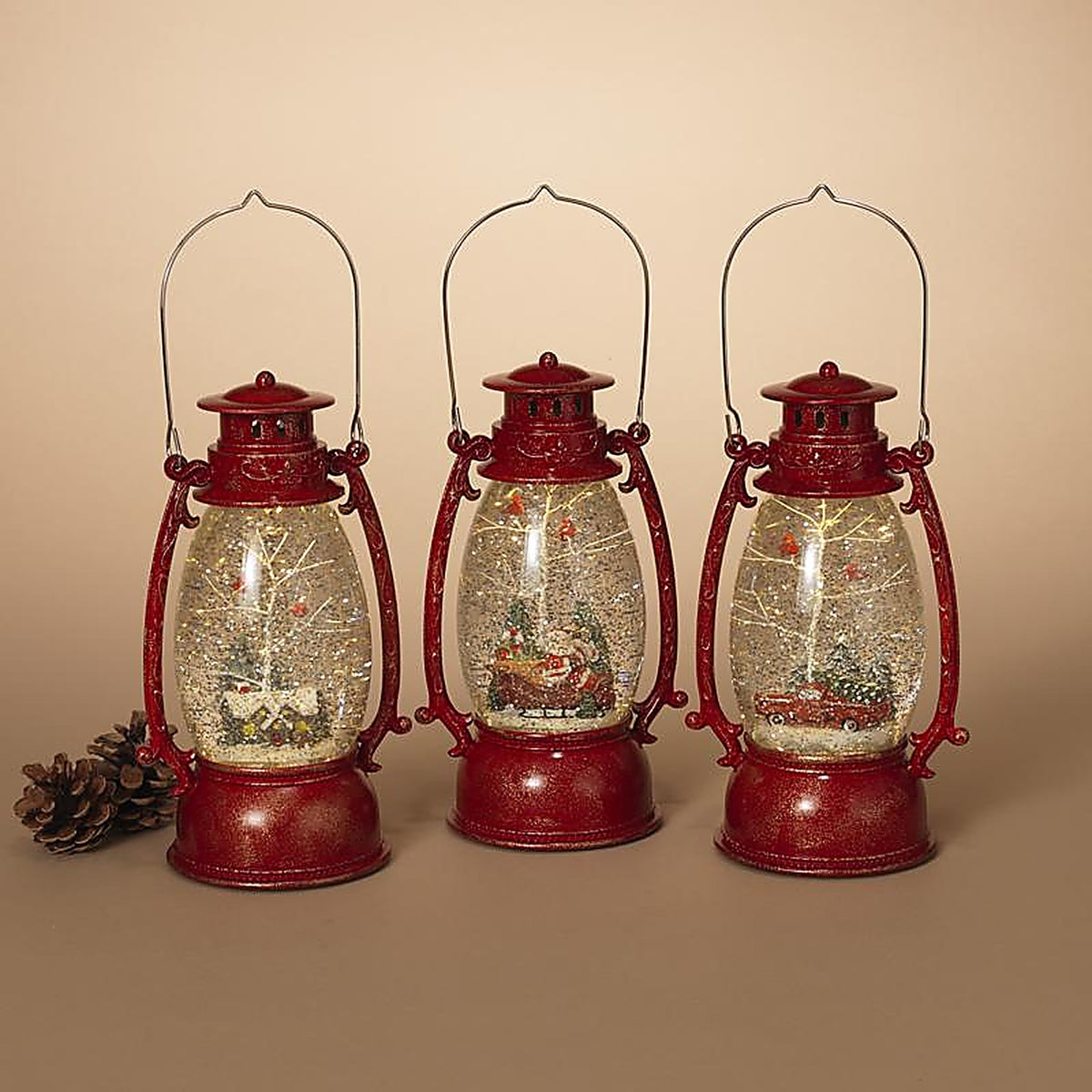 Gerson - 2429050 - Multicolored Holiday Spinning Water Globe Lantern 10 In.