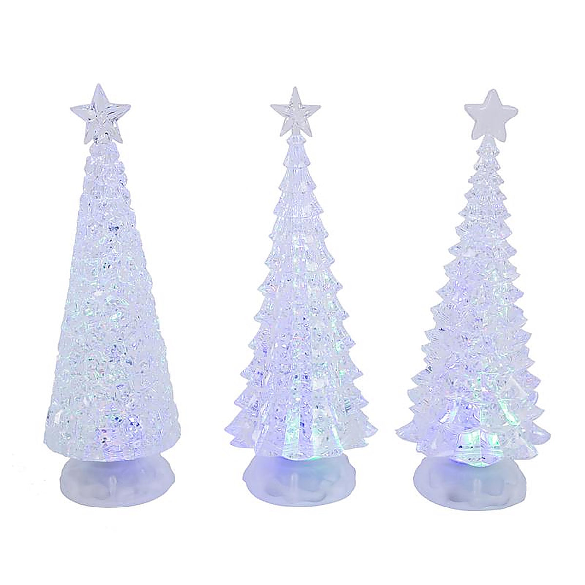 Gerson - 2497470 - Clear Lighted Spinning Water Globe Trees Table Decor 13 In.