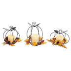 Gerson - 2732920 - 9 In. Harvest Pumpkin & LED Candle Fall Decor