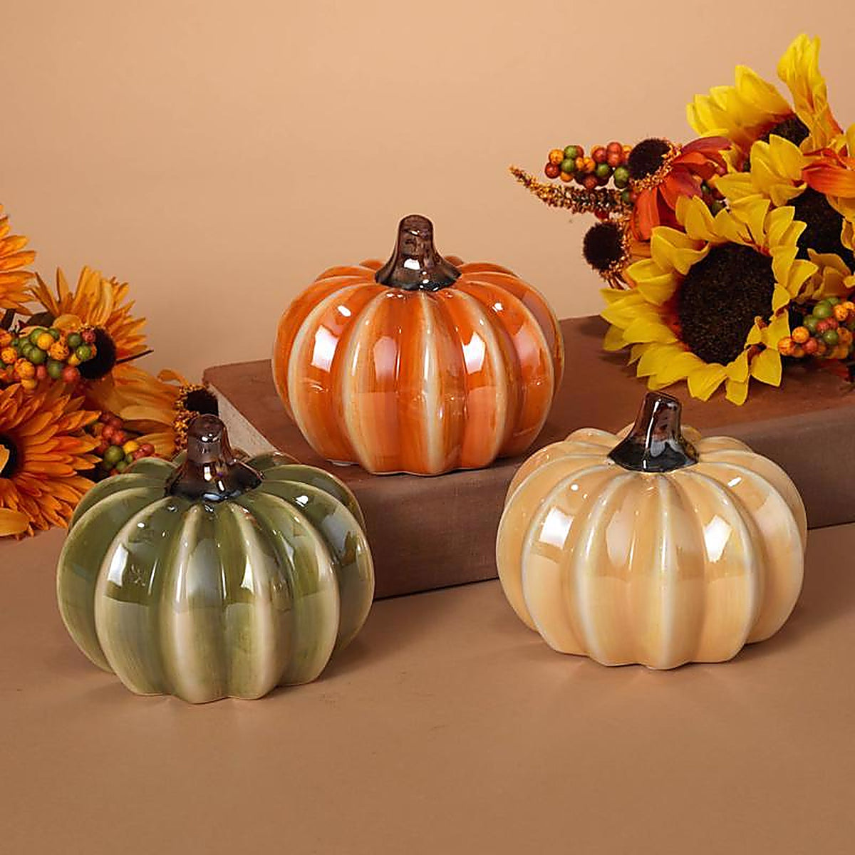 Gerson - 2274990 - 4 In. Harvest Pumpkin Fall Decor