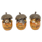 Gerson - 2686120 - 5 In. Harvest Forest Critters in Acorns Fall Decor
