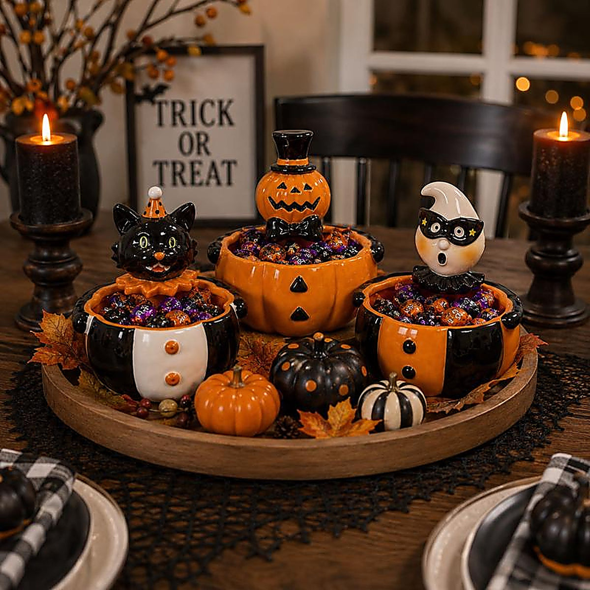 Gerson - 2551510 - 7 In. Halloween Candy Bowl Fall Decor