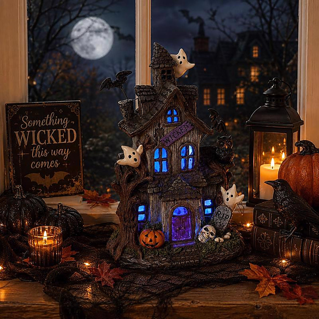 Gerson - 2650350 - 12 In. Haunted House Halloween Decor