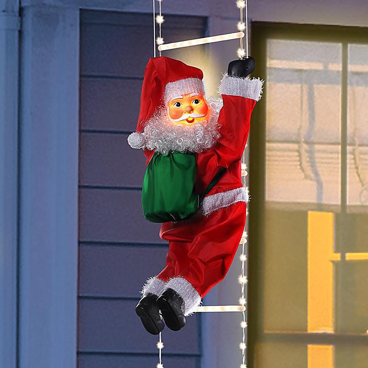 Mr. Christmas - 13322AC - LED Climbing Rope Santa 18 In. Yard Decor