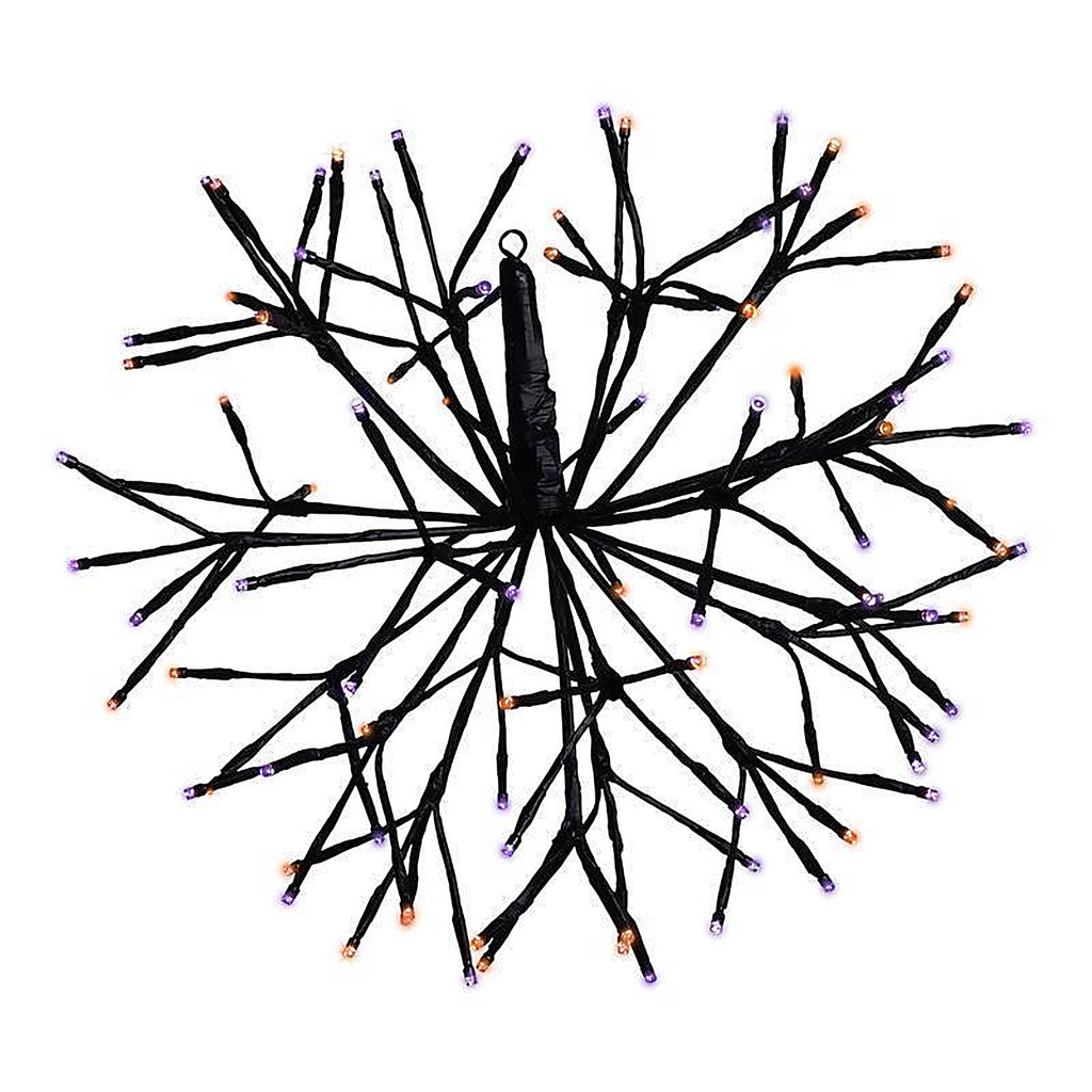 Celebrations - 23-10004A - Orange/Purple 16 In. LED Prelit Shimmering Sphere 3D Halloween Decor
