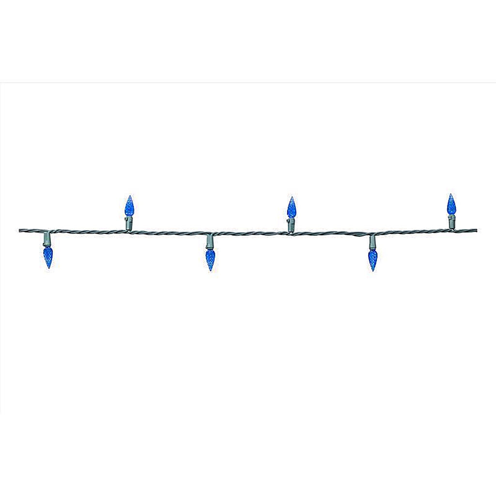 Celebrations - 11-04015A - Classic LED C6 Blue 100 CT String Christmas Lights 24.75 Ft.