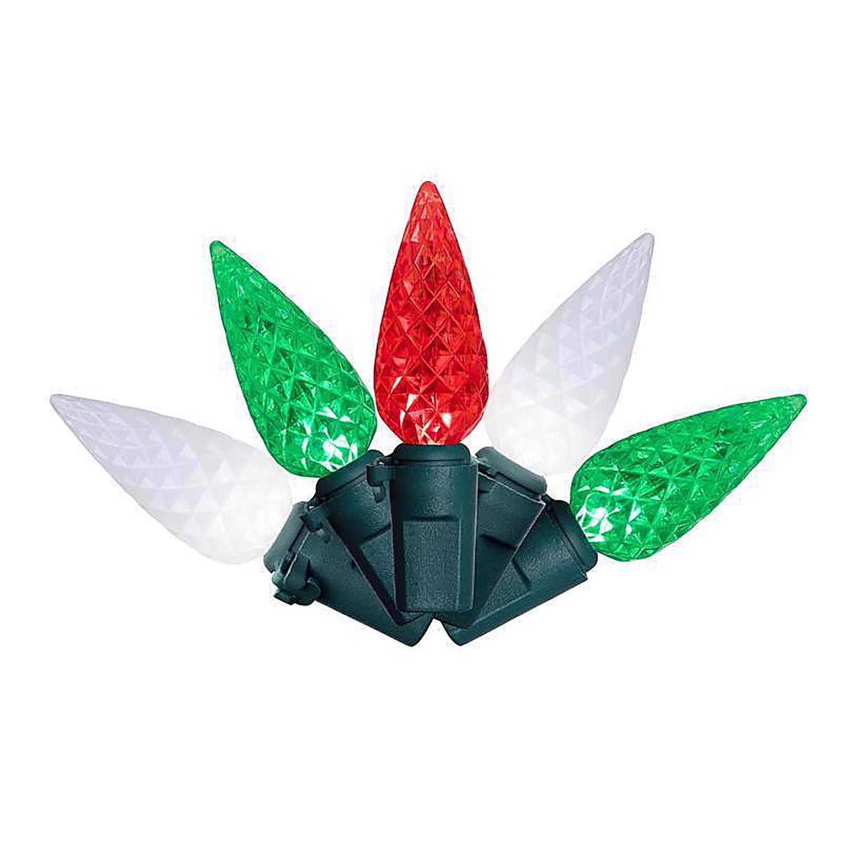 Celebrations - 11-04020A - Classic LED C6 Red/Green/Pure White 100 CT String Christmas Lights 24.75 Ft.