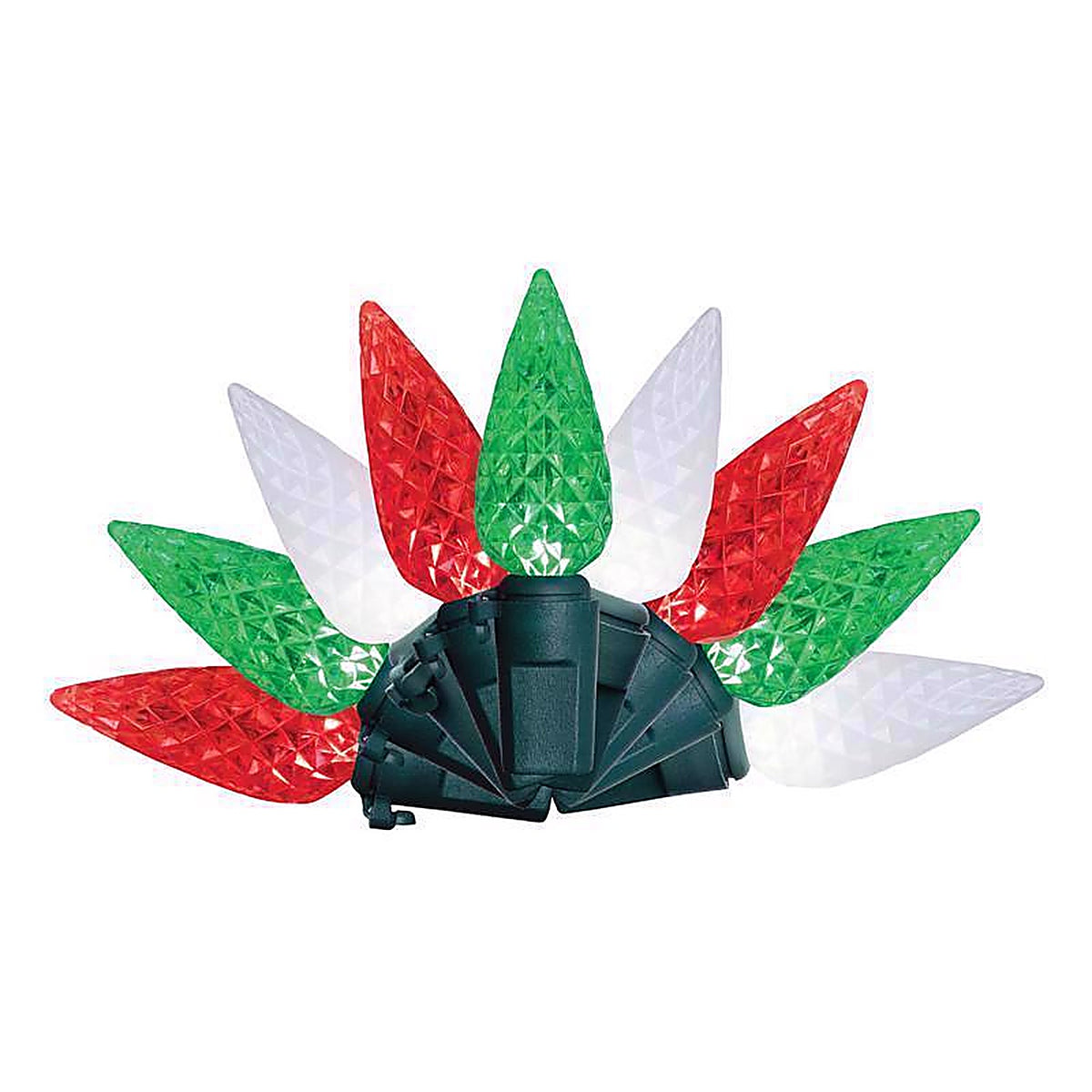 Celebrations - 11-04020A - Classic LED C6 Red/Green/Pure White 100 CT String Christmas Lights 24.75 Ft.