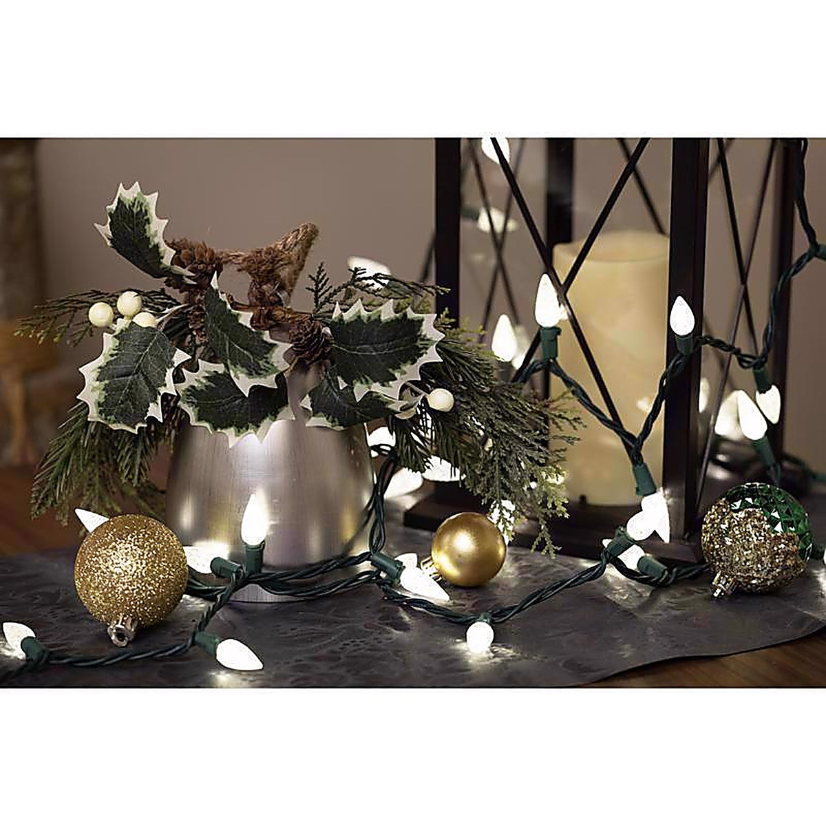 Celebrations - 11-04023A - Classic LED C6 Pure White 300 CT String Christmas Lights 74.5 Ft.