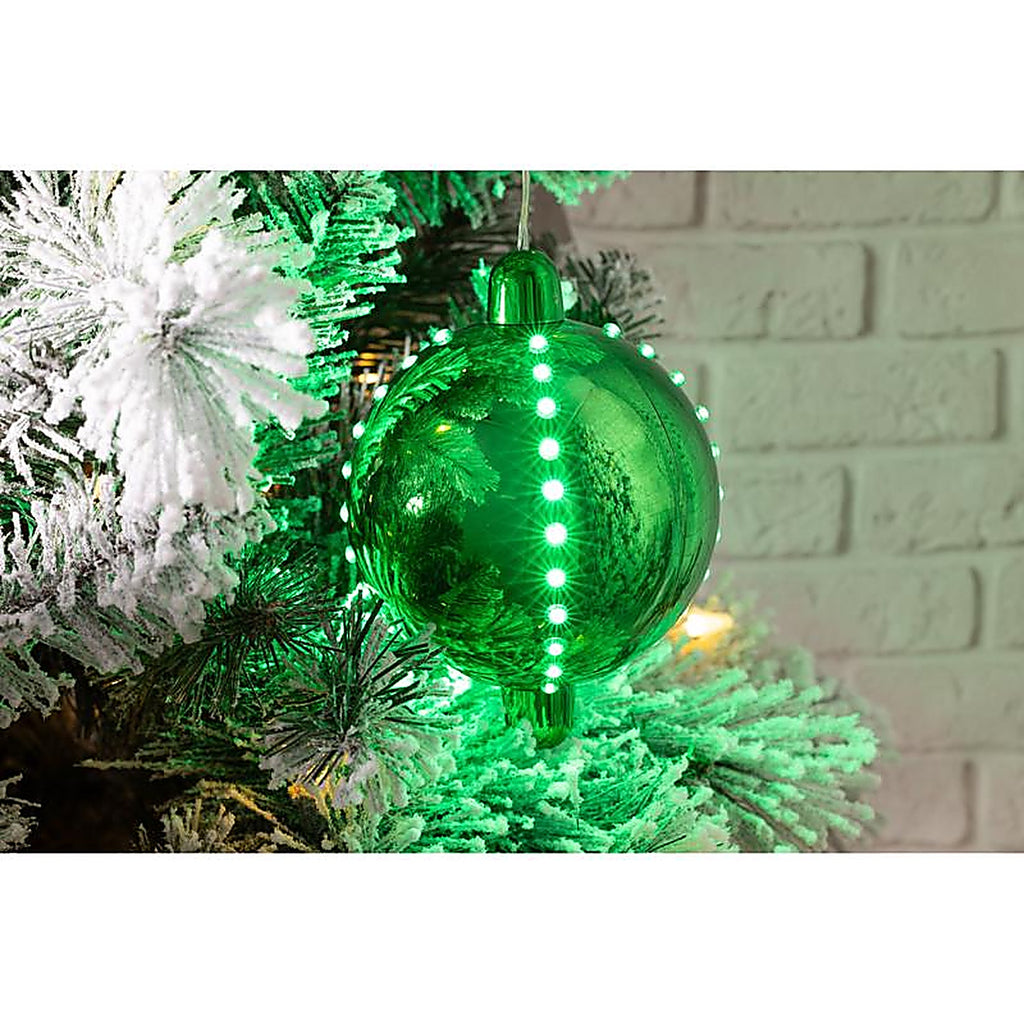 Celebrations - 23-12001A - LED Green Snow Fall Ornament 4 In. Hanging Decor