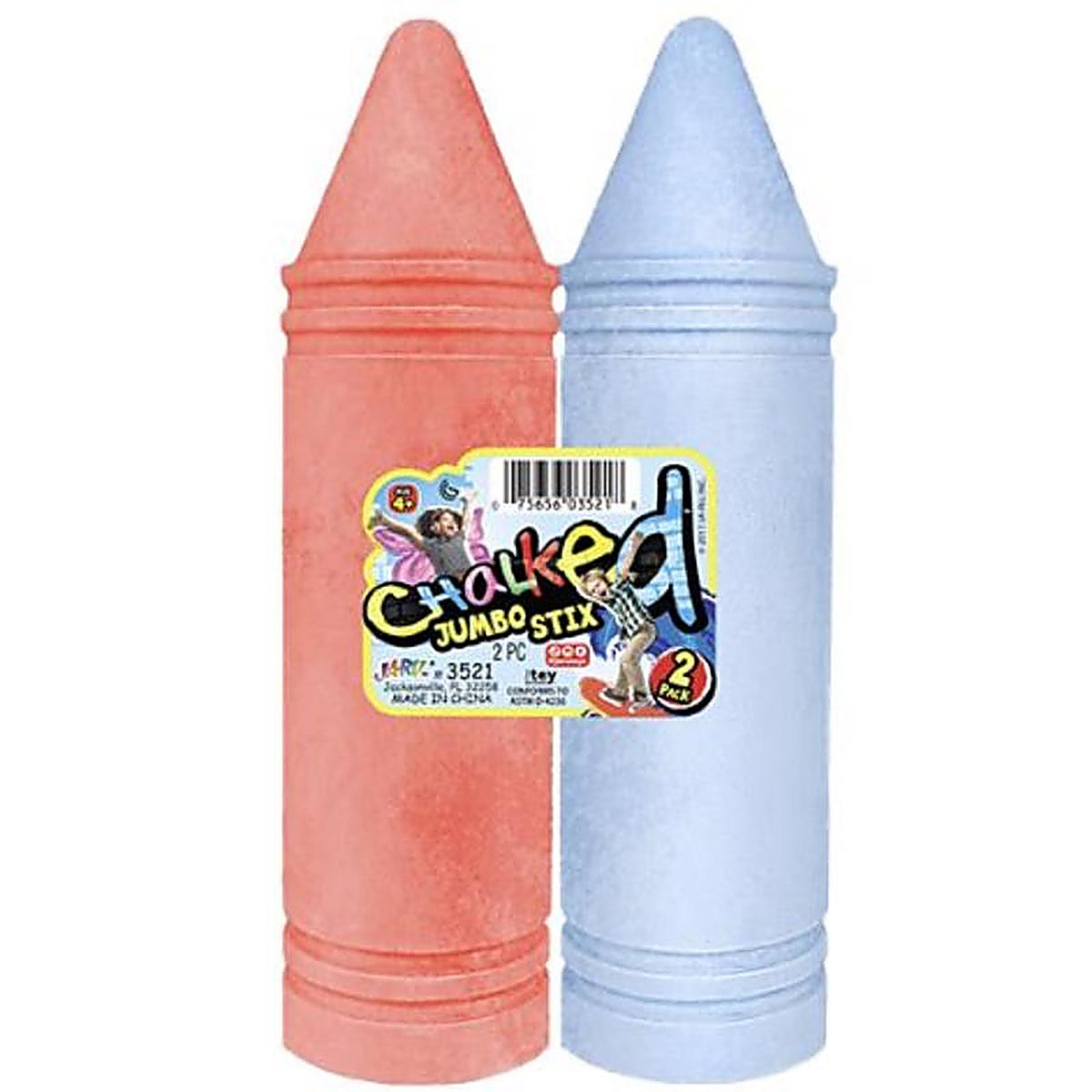 Chalked - 3521 - Jumbo Stix Chalk Multicolored 2 Piece