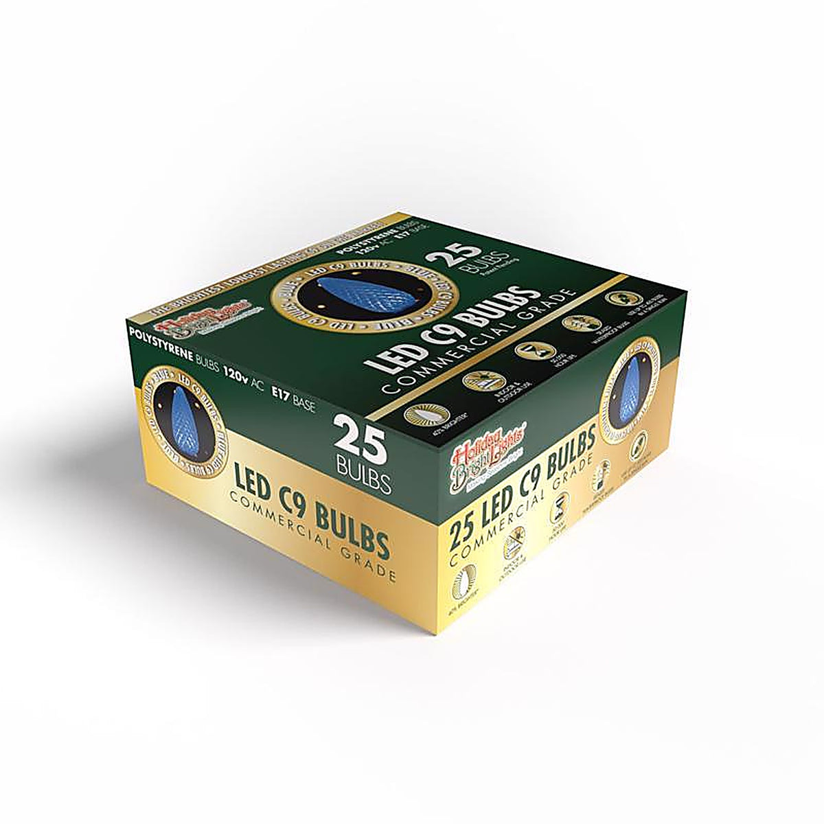 Holiday Bright Lights - 04-02011A - LED Ps C9 Blue 25 CT Christmas Light Bulbs
