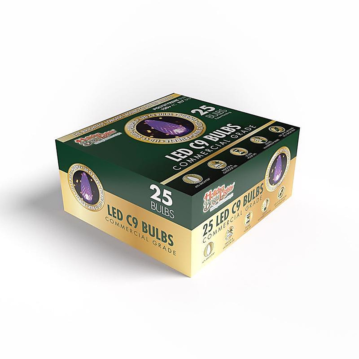 Holiday Bright Lights - 04-02017A - LED Ps C9 Purple 25 CT Christmas Light Bulbs