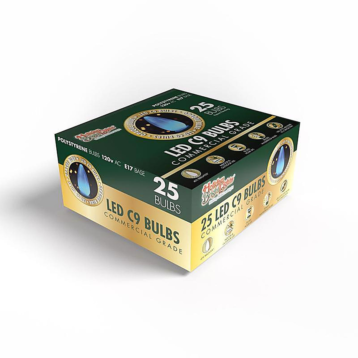Holiday Bright Lights - 04-02022A - LED Ps C9 Blue 25 CT Christmas Light Bulbs