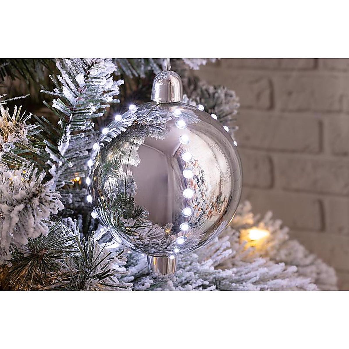 Celebrations - 23-12003A - LED Silver Snow Fall Ornament 4 In. Hanging Decor