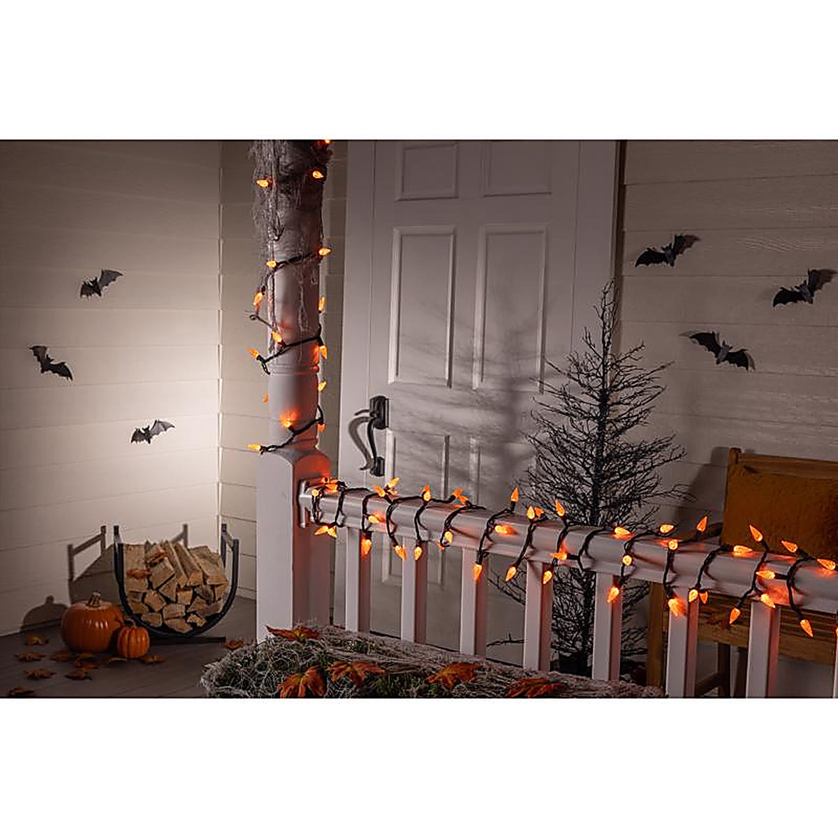 Celebrations - 11-04025A - Orange 100 CT LED Anti Flicker String Lights