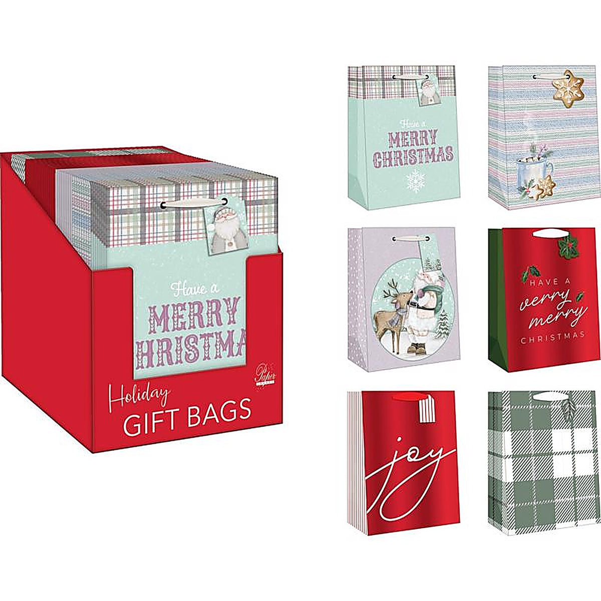 Paper Images - C48TGBA2CD-35 - Assorted Holiday Treated Gift Bag