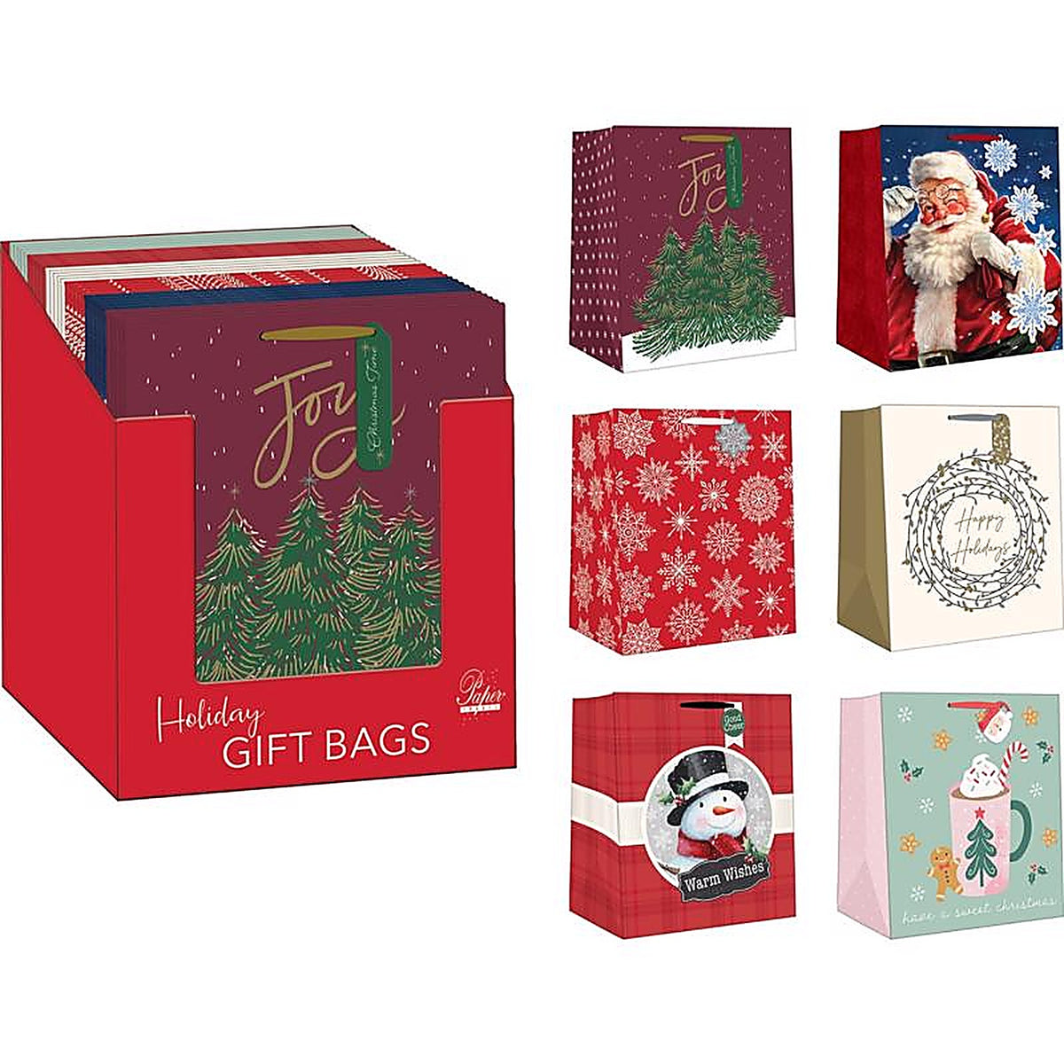 Paper Images - CSWGB30CD-13 - Assorted Holiday Large Gift Bag